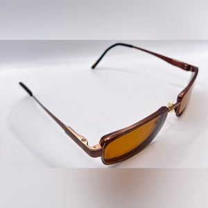 Vintage 7187 Brown Rectangular Sunglasses Frames Only